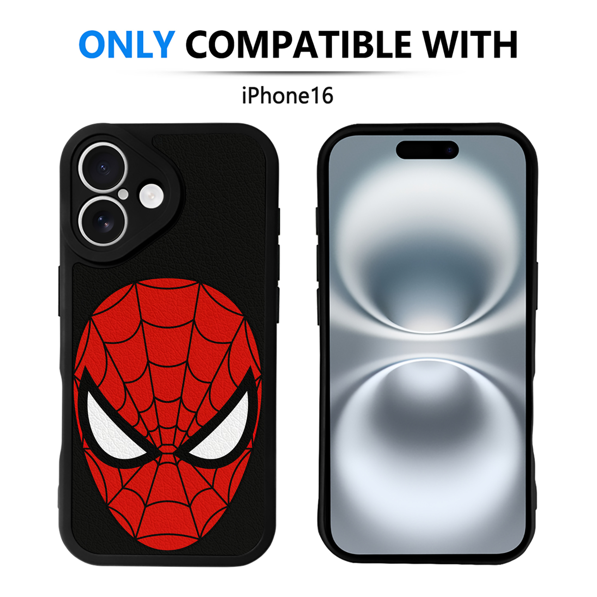 Spider Man スパイダーマン 【iPhone 16シリーズ対応】シリコンスマホケース（レザー調） 材質：シリコン